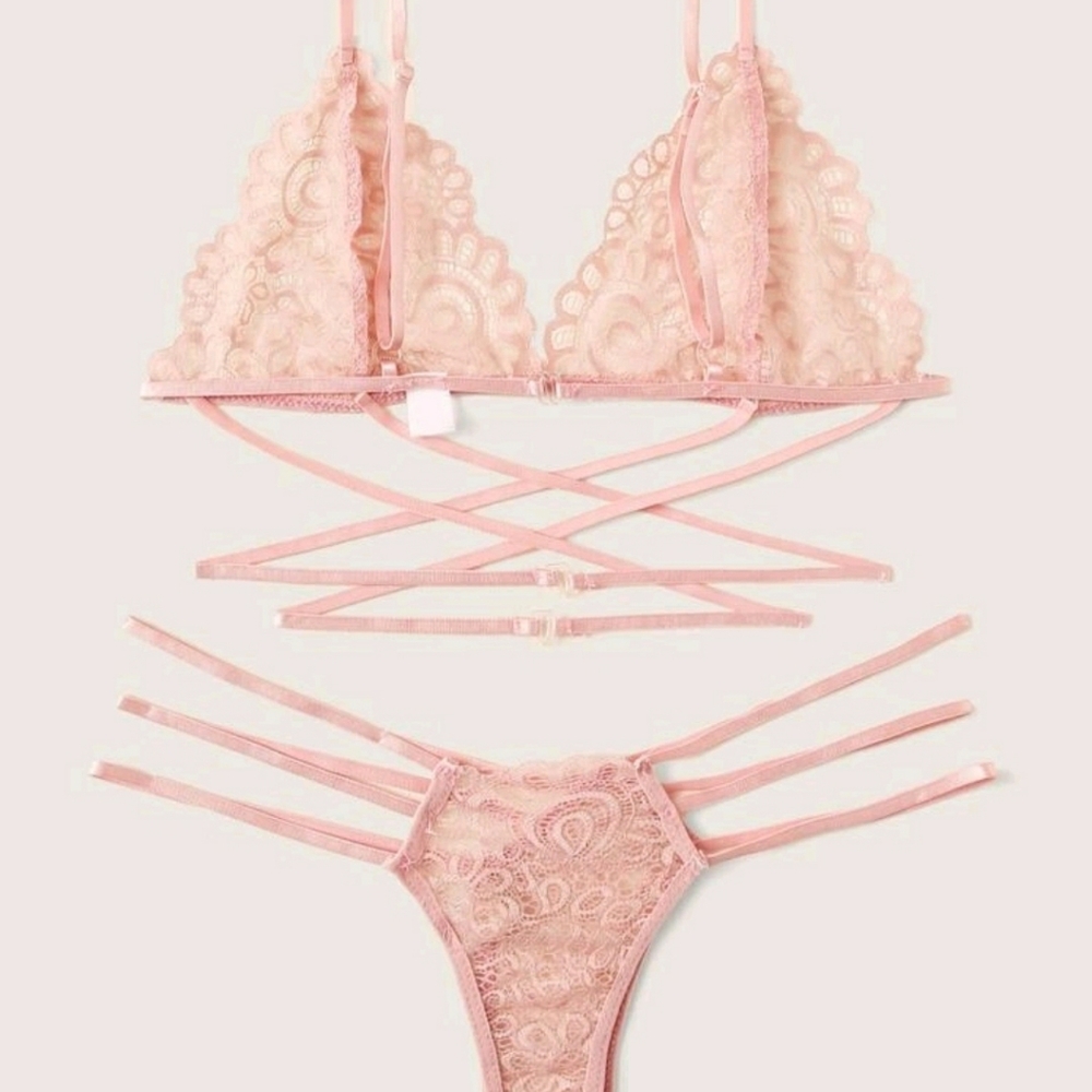 Pastel pink lingerie set